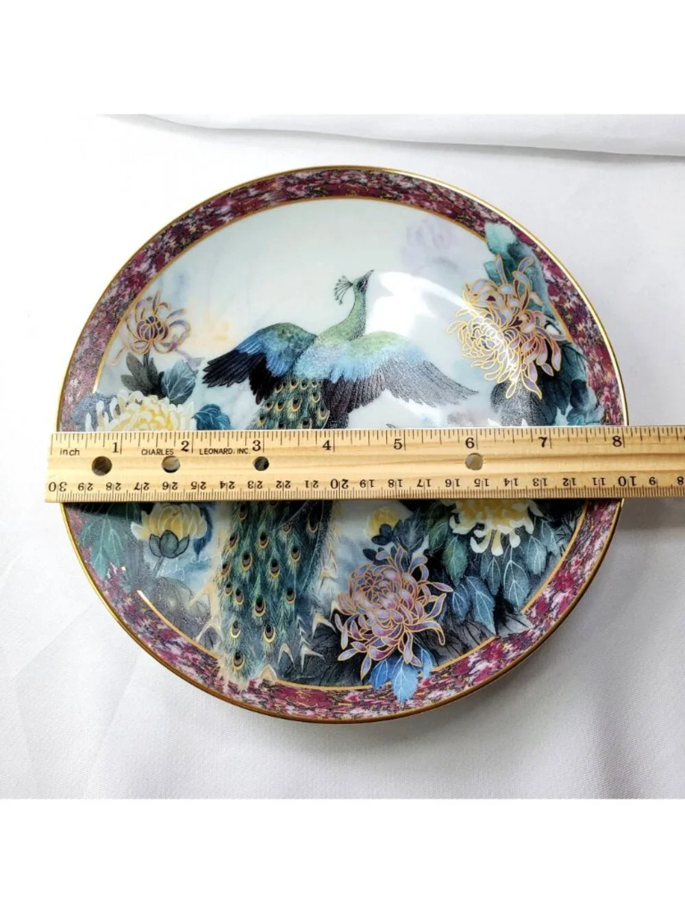 Serenity By Lily Chang Gardens Of Paradise Plate Peacocks Chrysanthemum 1992 COA - Picture 5 of 12